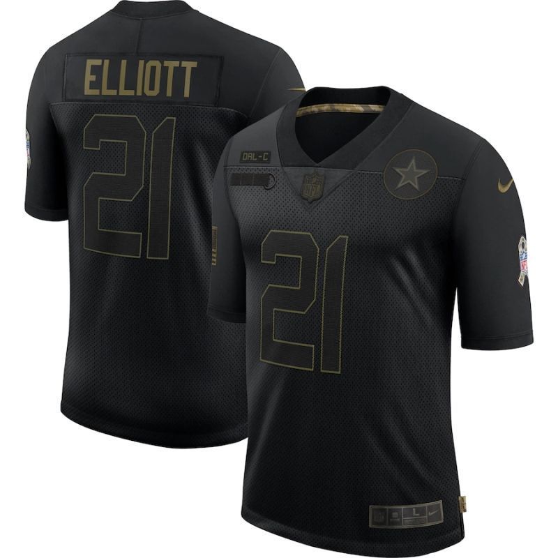 Dallas Cowboys Ezekiel Elliott 21 Nfl 2020 Black Jersey