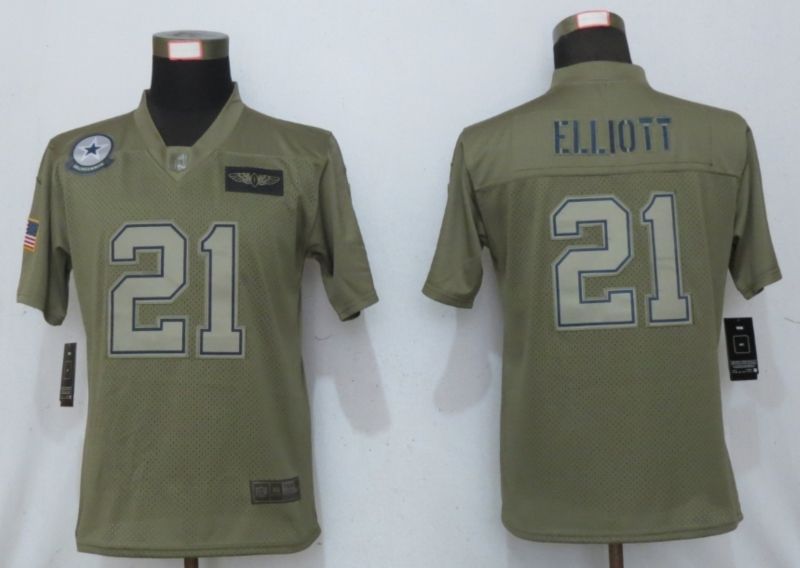 Dallas Cowboys Ezekiel Elliott 21 Nfl 2020 Camo Jersey