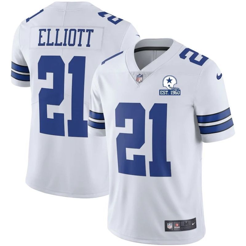 Dallas Cowboys Ezekiel Elliott 21 Nfl 2020 White Jersey