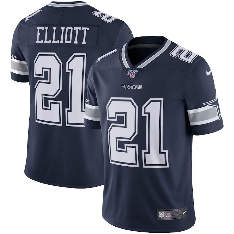 Dallas Cowboys Ezekiel Elliott Navy Nfl 100 Vapor Jersey