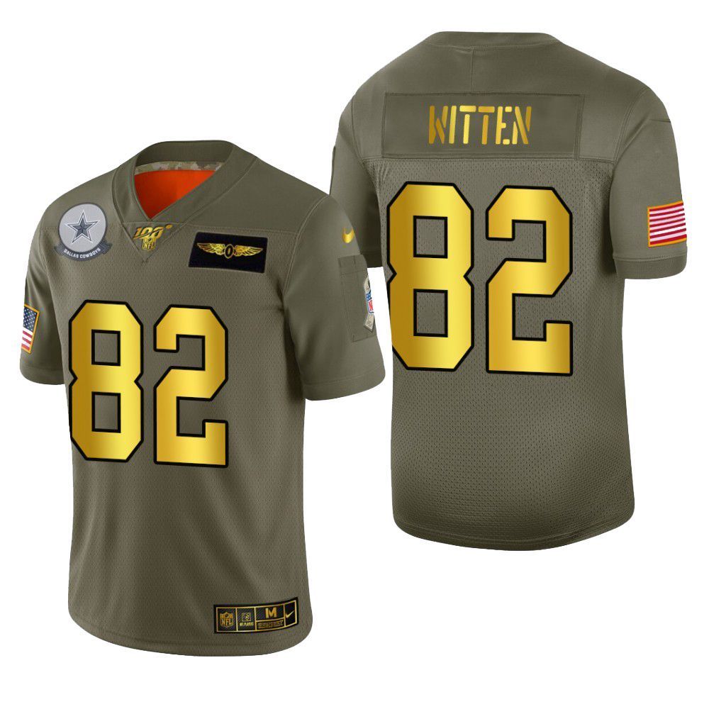 Dallas Cowboys Jason Witten 2019 Salute To Service Nfl 100 Mens Jersey Metallic