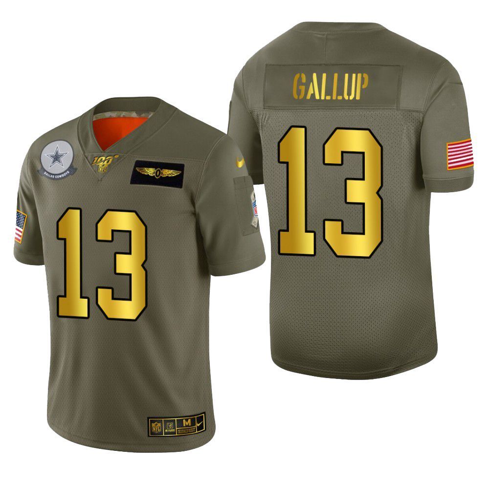 Dallas Cowboys Michael Gallup 2019 Salute To Service Nfl 100 Mens Jersey Metallic
