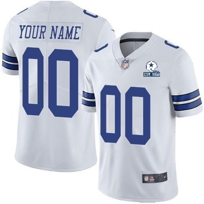 Dallas Cowboys Nfl 2020 Personalized Custom Light Grey Custom Jersey