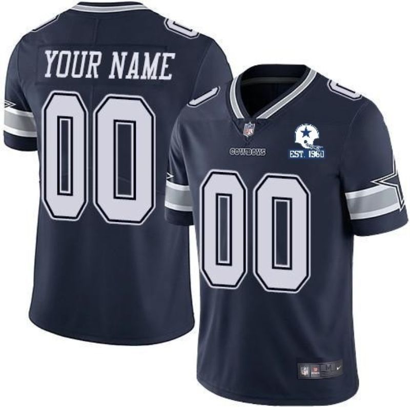 Dallas Cowboys Nfl 2020 Personalized Custom Navy Custom Jersey