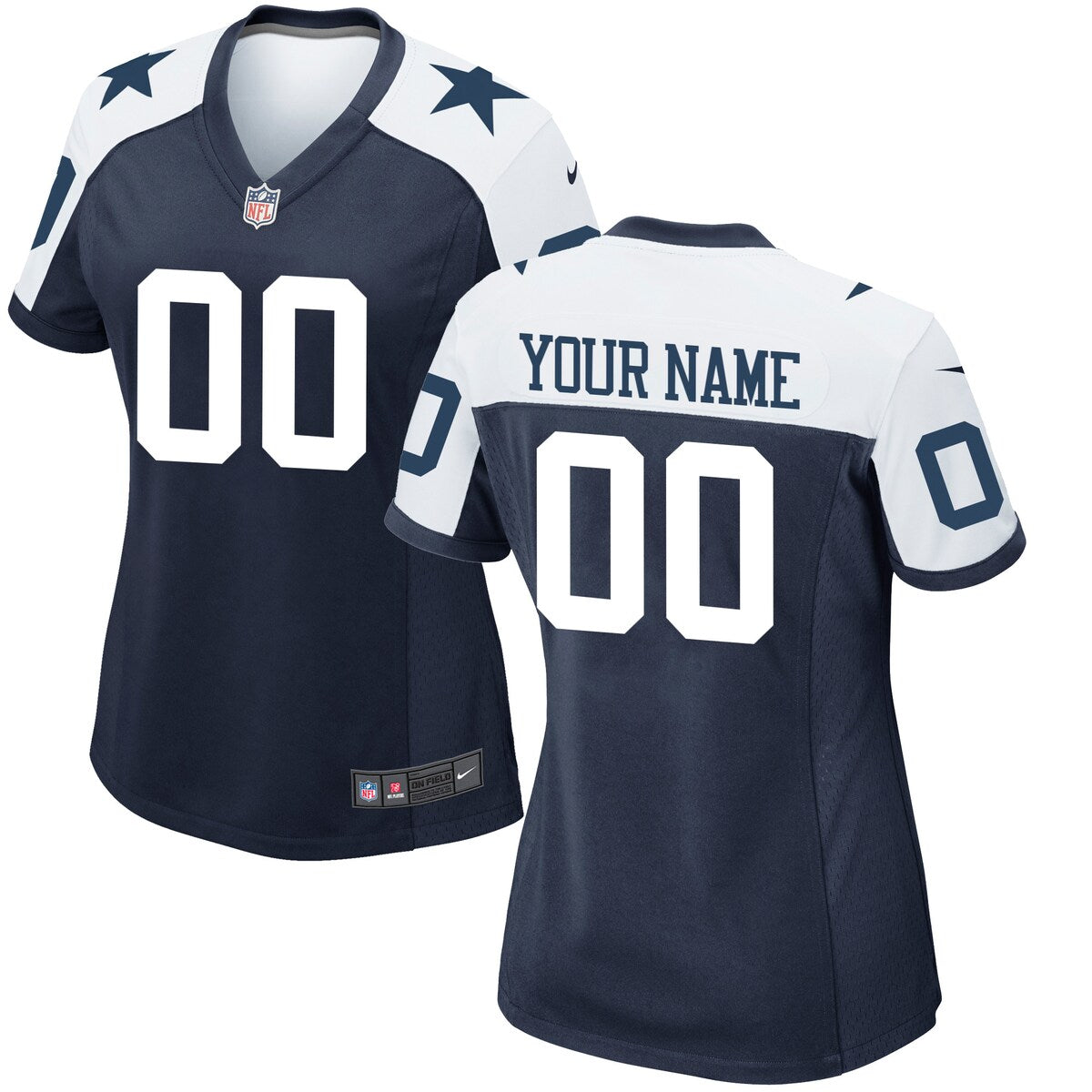 Dallas Cowboys Nike Womens Alternate Custom Game Jersey Navy