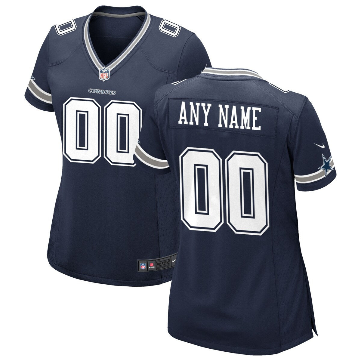 Dallas Cowboys Nike Womens Custom Game Jersey Navy