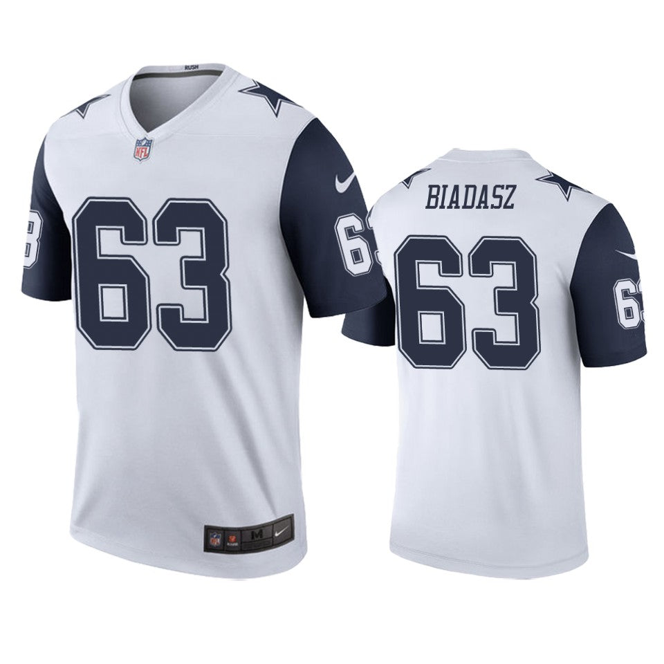 Dallas Cowboys Tyler Biadasz White Color Rush Legend Jersey