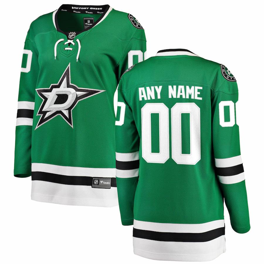 Dallas Stars Fanatics Branded Womens Home Breakaway Custom Jersey Green