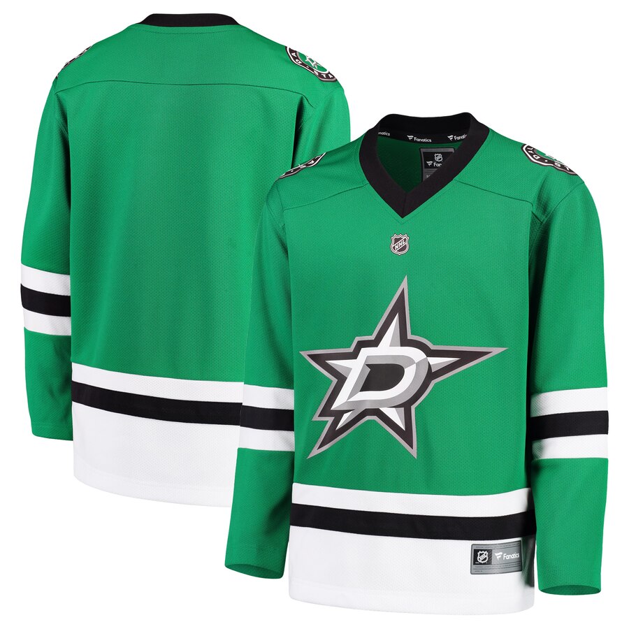 Dallas Stars Fanatics Branded Youth Home Replica Blank Jersey Green