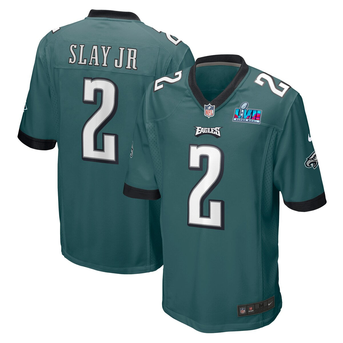 Darius Slay Jr Philadelphia Eagles Nike Super Bowl Lvii Patch Game Jersey Midnight Green