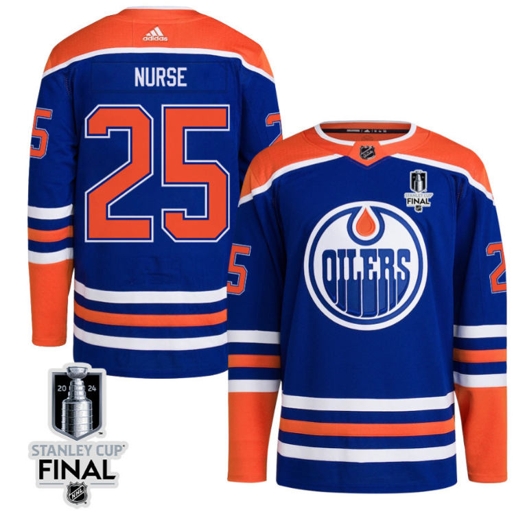 Darnell Nurse 25 Edmonton Oilers 2024 STANLEY CUP Final Home Primegreen Jersey M