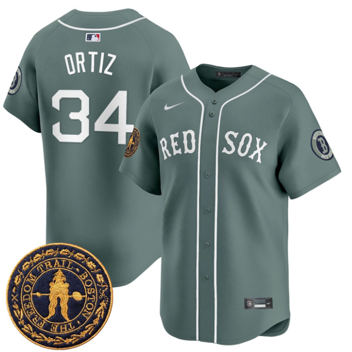 David Ortiz Jersey #34 Boston Red Sox Freedom Trail Patch Vapor Premier Limited
