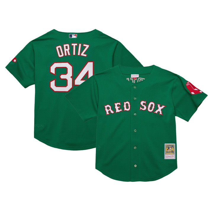 David Ortiz Jersey #34 Boston Red Sox Throwback Cooperstown Stitched Green