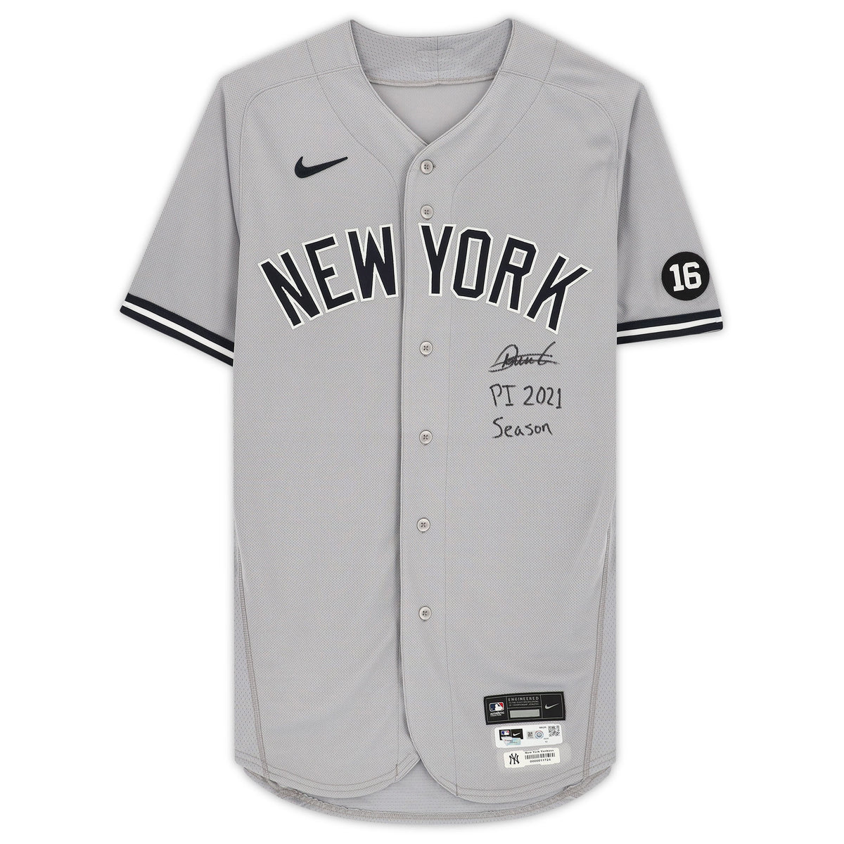 Deivi Garcia New York Yankees Fanatics Autographed Player issued 83 Jersey From The 2021 Mlb Season With Pi 2021 Season Inscription Gray