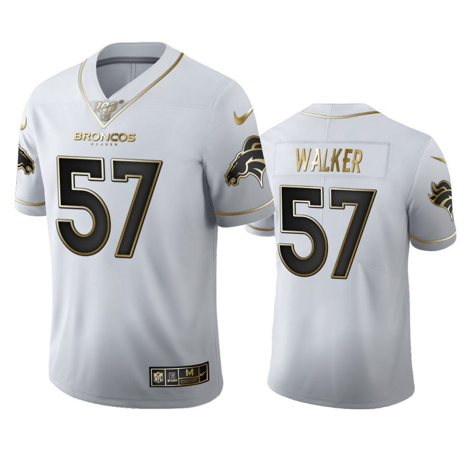 Demarcus Walker Broncos White 100th Season Golden Edition Jersey