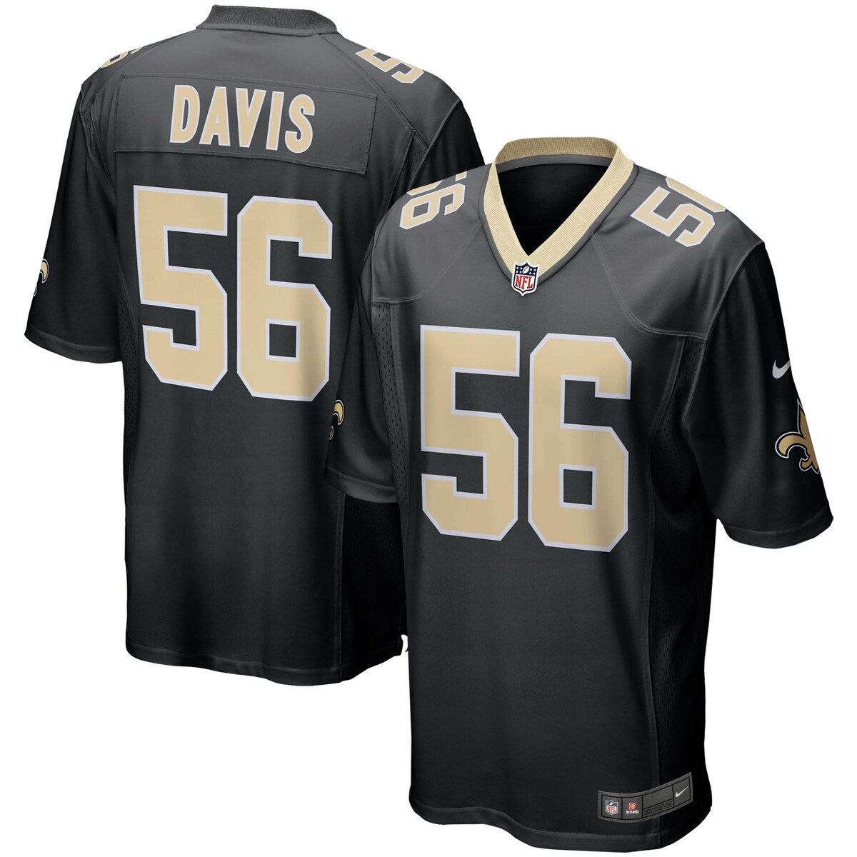 Demario Davis New Orleans Saints Nike Game Player Jersey Black