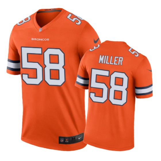 Denver Broncos 58 Von Miller Nike Color Rush Orange Jersey