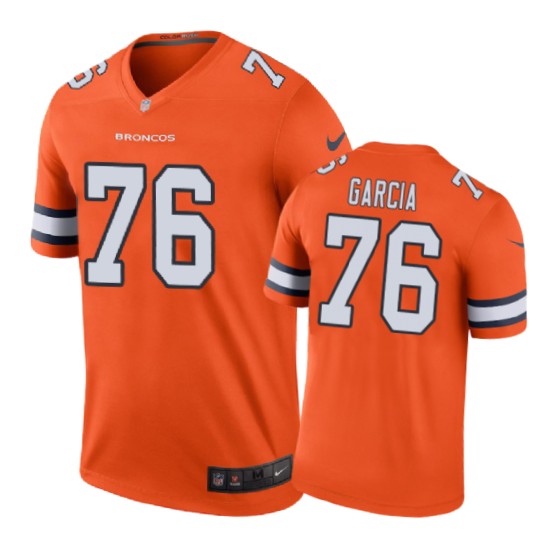 Denver Broncos 76 Max Garcia Nike Color Rush Orange Jersey