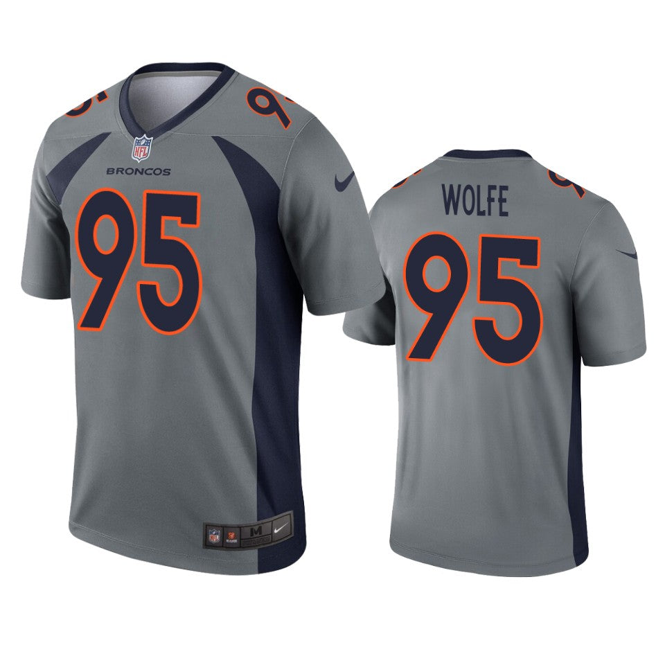 Denver Broncos Derek Wolfe Gray Inverted Legend Jersey