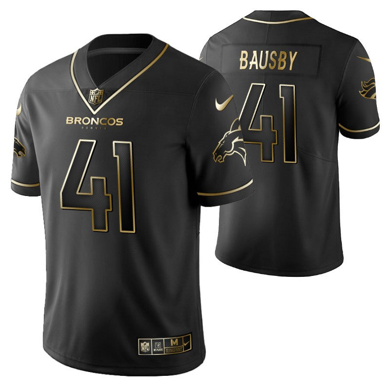 Denver Broncos Devante Bausby 41 2021 Nfl Golden Brandedition Black Jersey Gift For Broncos Fans