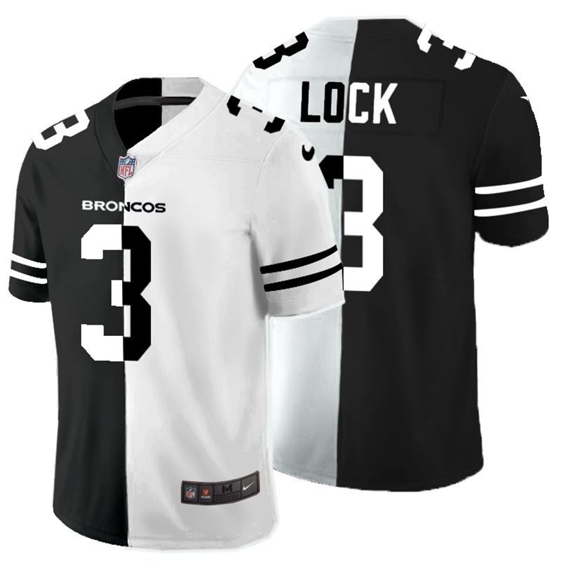 Denver Broncos Drew Lock 3 Nfl 2020 Black And White Jersey