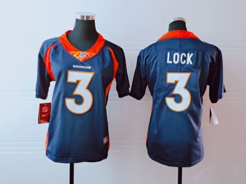 Denver Broncos Drew Lock 3 Nfl 2020 Navy Womens Jersey