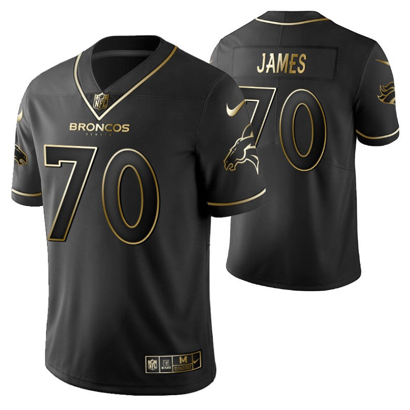Denver Broncos Jawuan James 70 2021 Nfl Golden Brandedition Black Jersey Gift For Broncos Fans