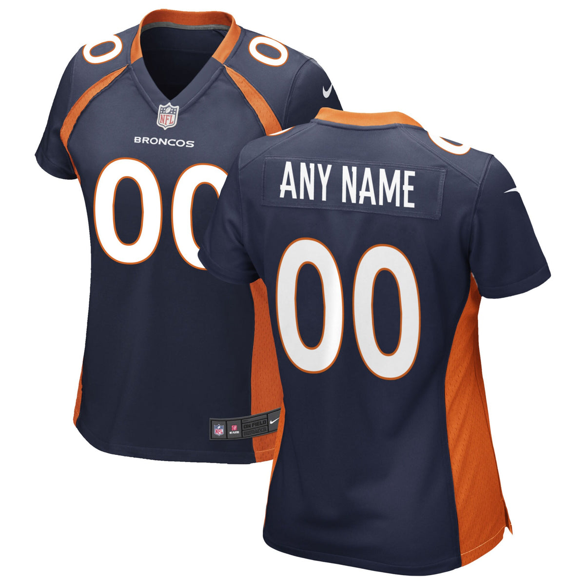 Denver Broncos Nike Womens Alternate Custom Game Jersey Navy