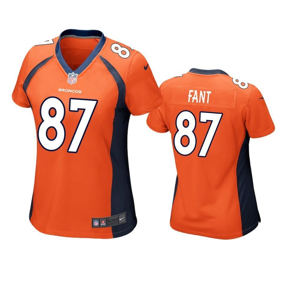 Denver Broncos Noah Fant 2019 Nfl Draft Orange Game Womens Jersey