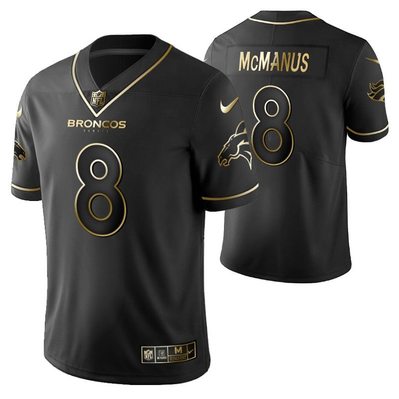 Denver Broncos On Mcmanus 8 2021 Nfl Golden Brandedition Black Jersey Gift For Broncos Fans