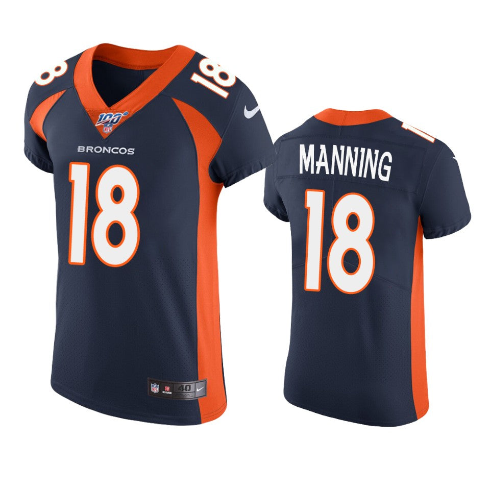 Denver Broncos Peyton Manning Navy 100th Season Vapor Elite Jersey