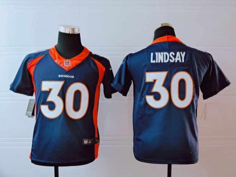 Denver Broncos Phillip Lindsay 30 Nfl 2020 Black Blue Jersey