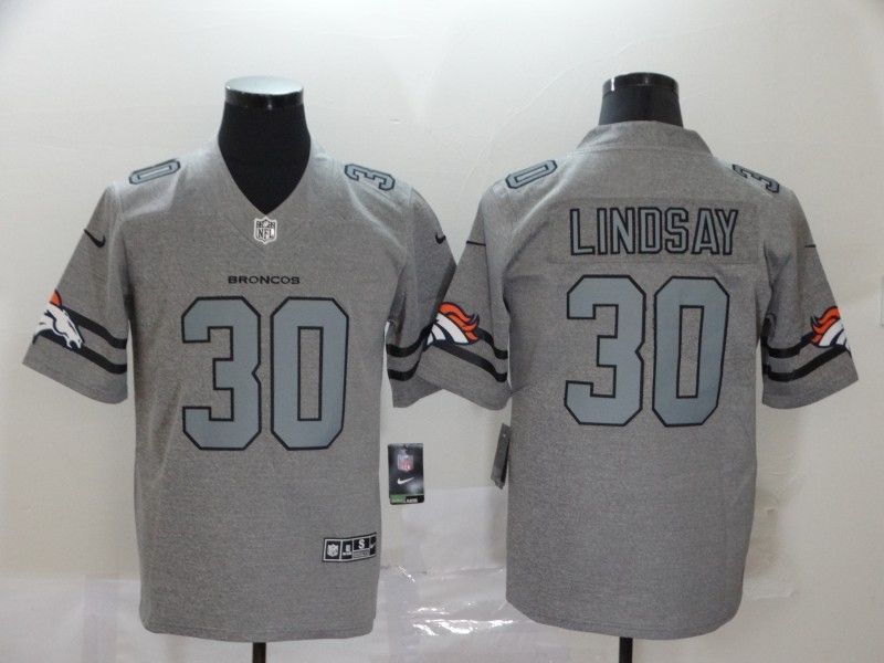 Denver Broncos Phillip Lindsay 30 Nfl 2020 Grey Jersey