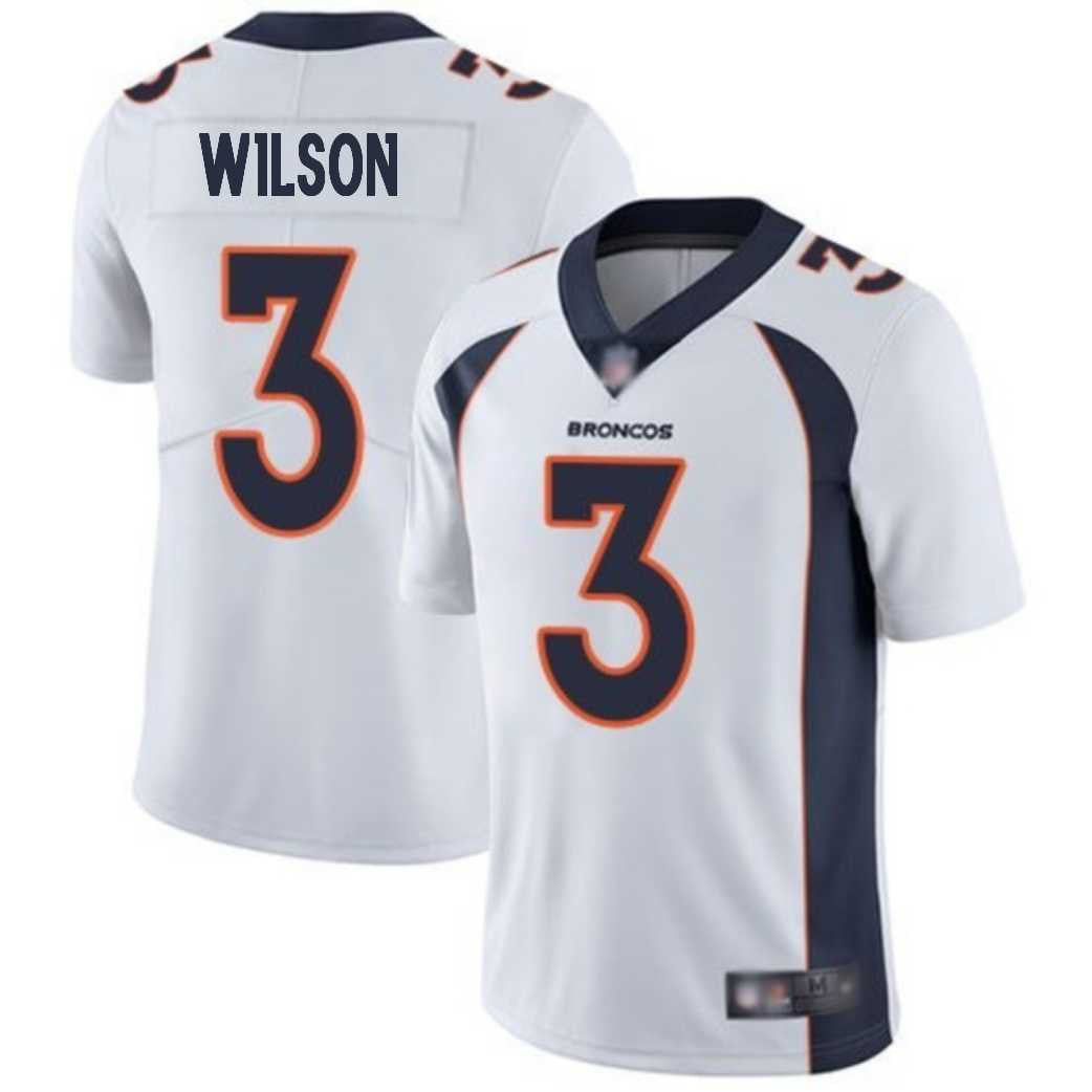 Denver Broncos Russell Wilson 3 Nfl American Football White Game Jersey Gift For Broncos Fans