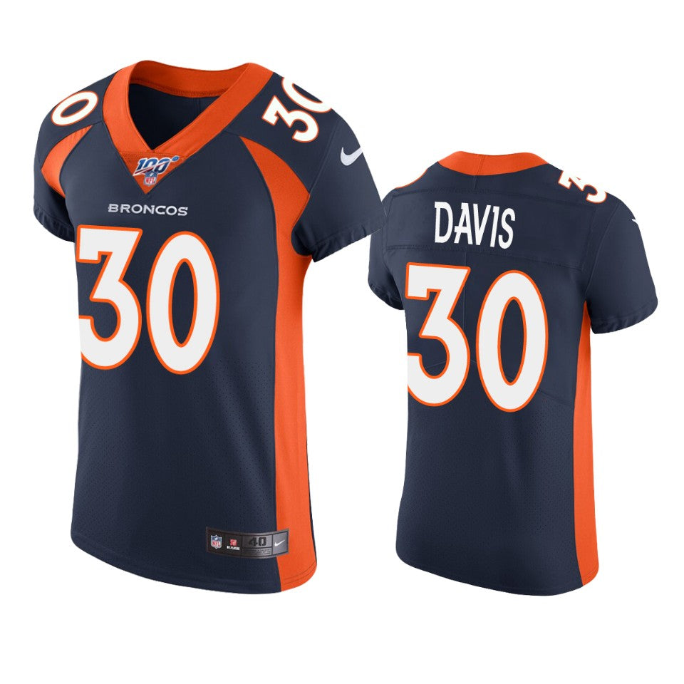 Denver Broncos Terrell Davis Navy 100th Season Vapor Elite Jersey