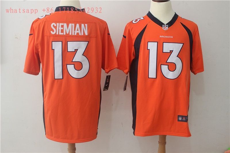 Denver Broncos Trevor Siemian 13 2020 Nfl Orange Jersey Jersey