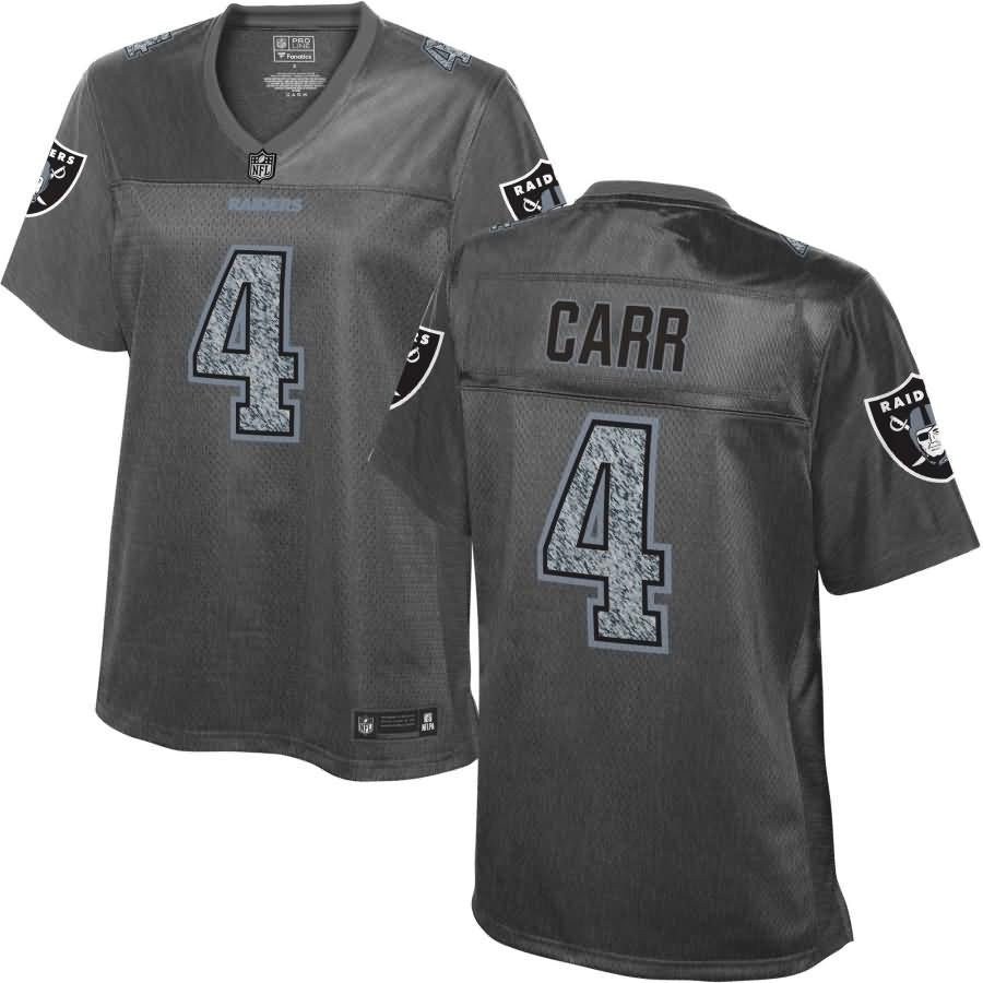 Derek Carr Oakland Raiders Nfl Pro Line Womens Fashion Static Jersey Gray