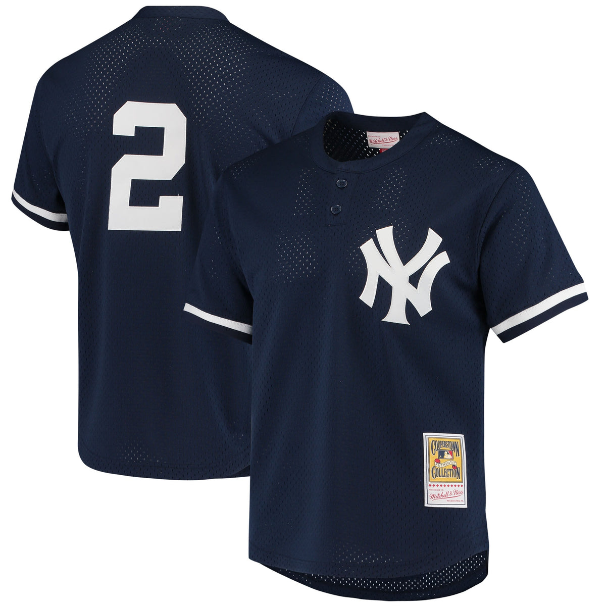 Derek Jeter New York Yankees Mitchell Ness Cooperstown Collection 1995 Batting Practice Jersey Navy