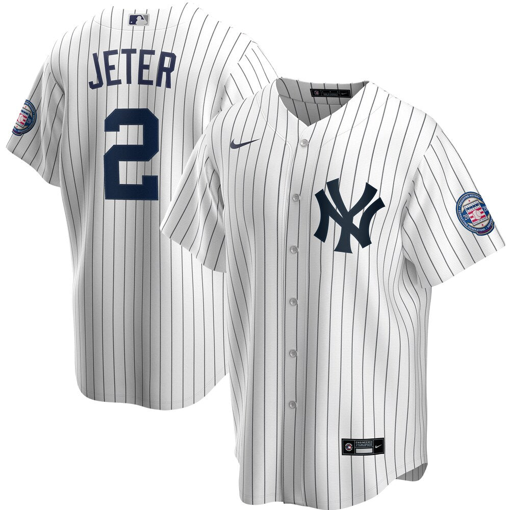 Derek Jeter New York Yankees Nike 2020 Hall Of Fame Induction Home Player Name Jersey Whitenavy