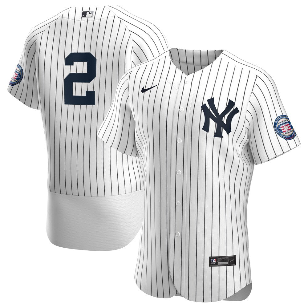 Derek Jeter New York Yankees Nike 2020 Hall Of Fame Induction Patch Jersey Whitenavy