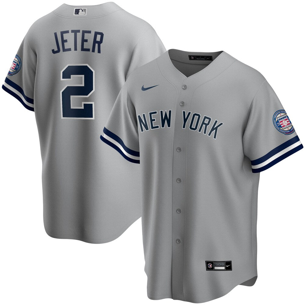 Derek Jeter New York Yankees Nike 2020 Hall Of Fame Induction Road Player Name Jersey Gray