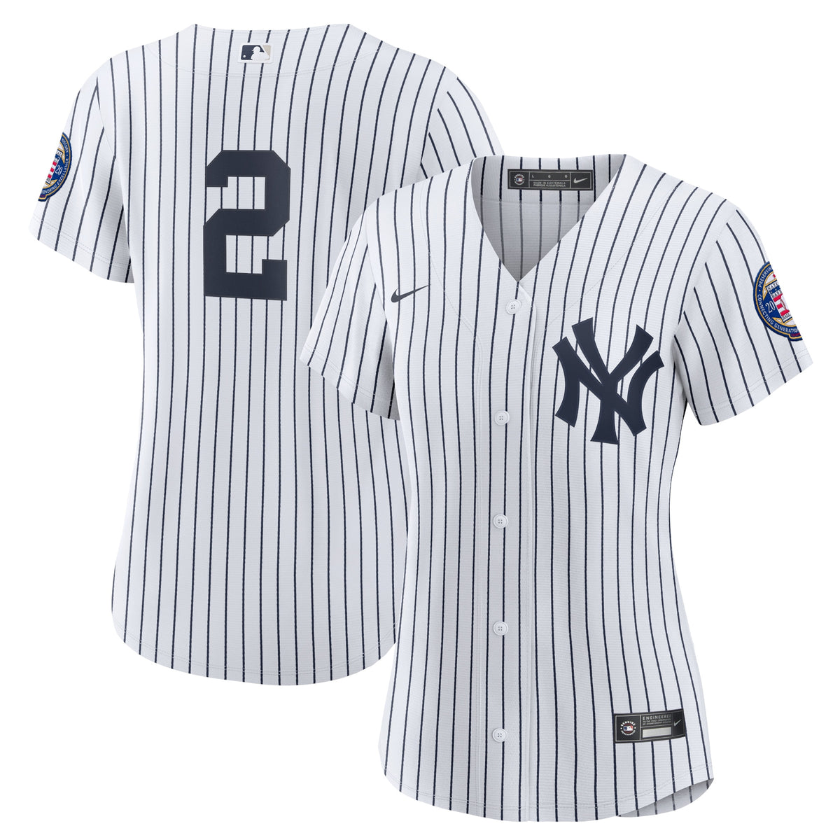 Derek Jeter New York Yankees Nike Womens 2020 Hall Of Fame Induction Replica Jersey Whitenavy