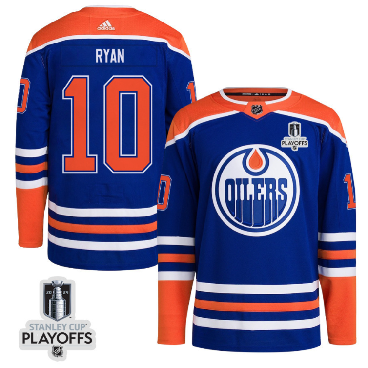Derek Ryan 10 Edmonton Oilers 2024 NHL Playoffs Patch Home Jersey Men
