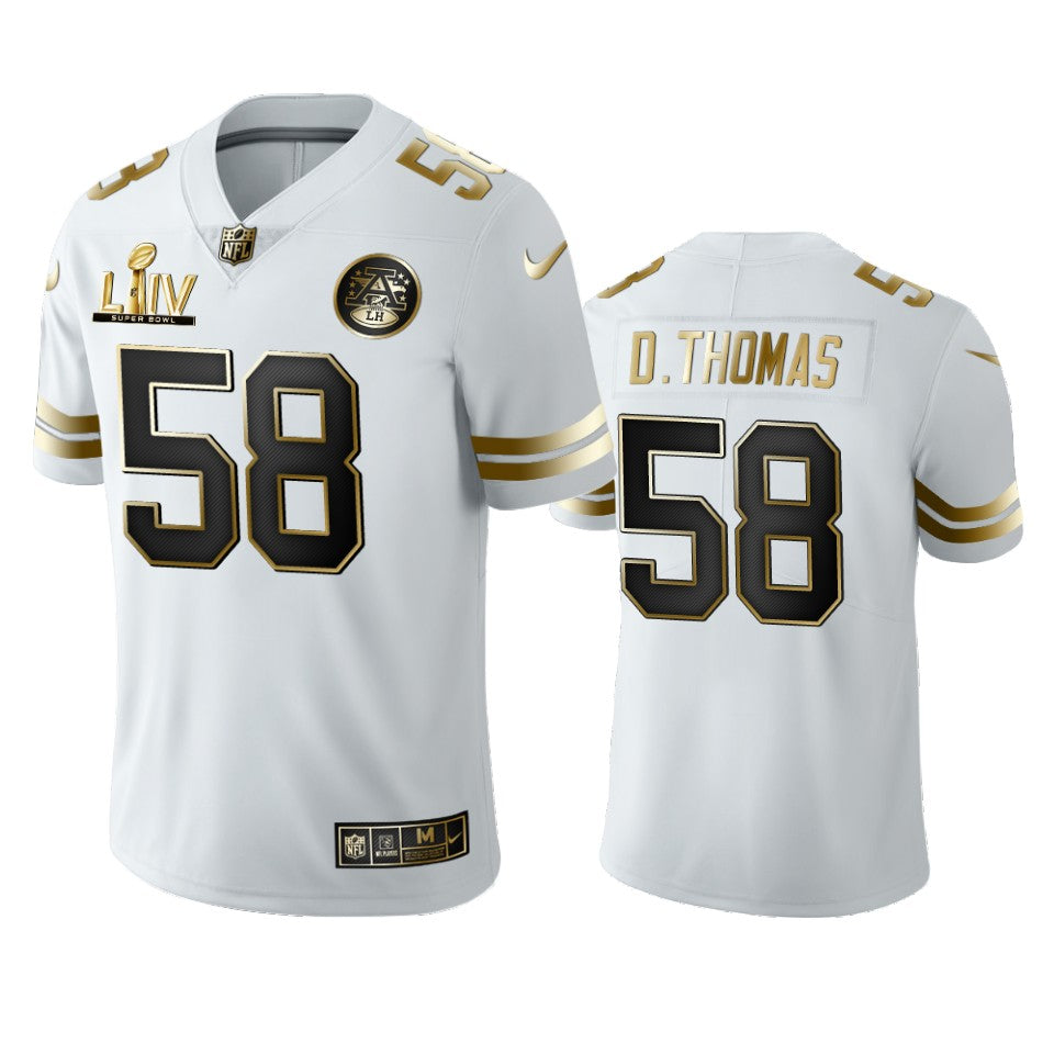 Derrick Thomas Chiefs White Super Bowl Liv Golden Edition Jersey