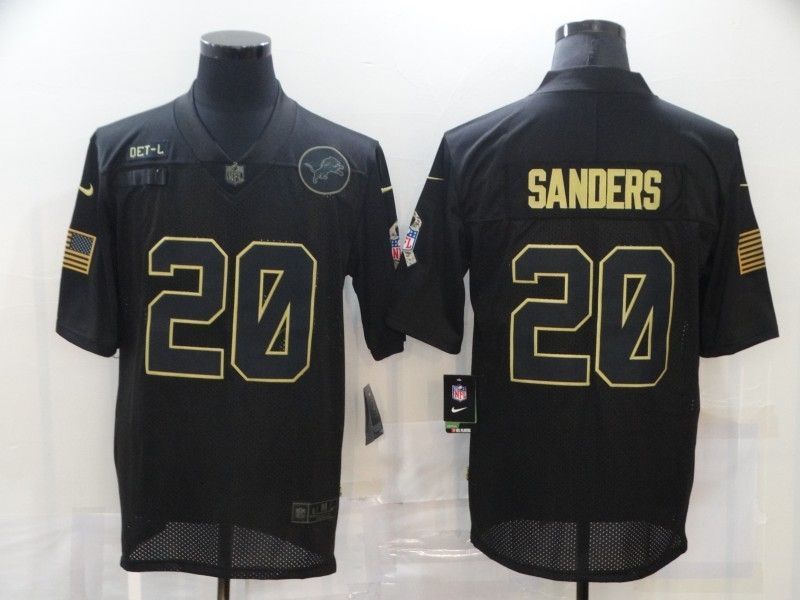 Detroit Lions Barry Sanders 20 Nfl 2020 Black Jersey