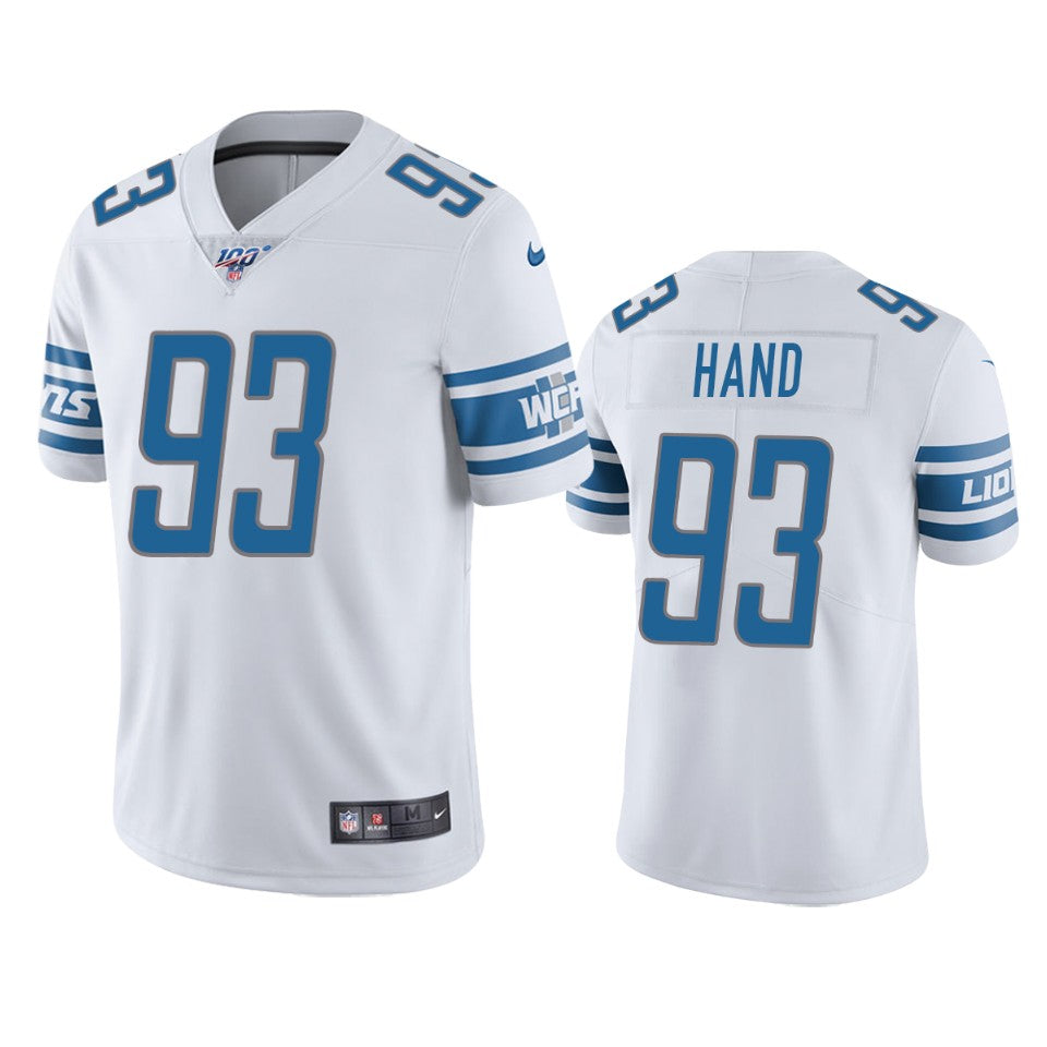 Detroit Lions Dashawn Hand White 100th Season Vapor Limited Jersey