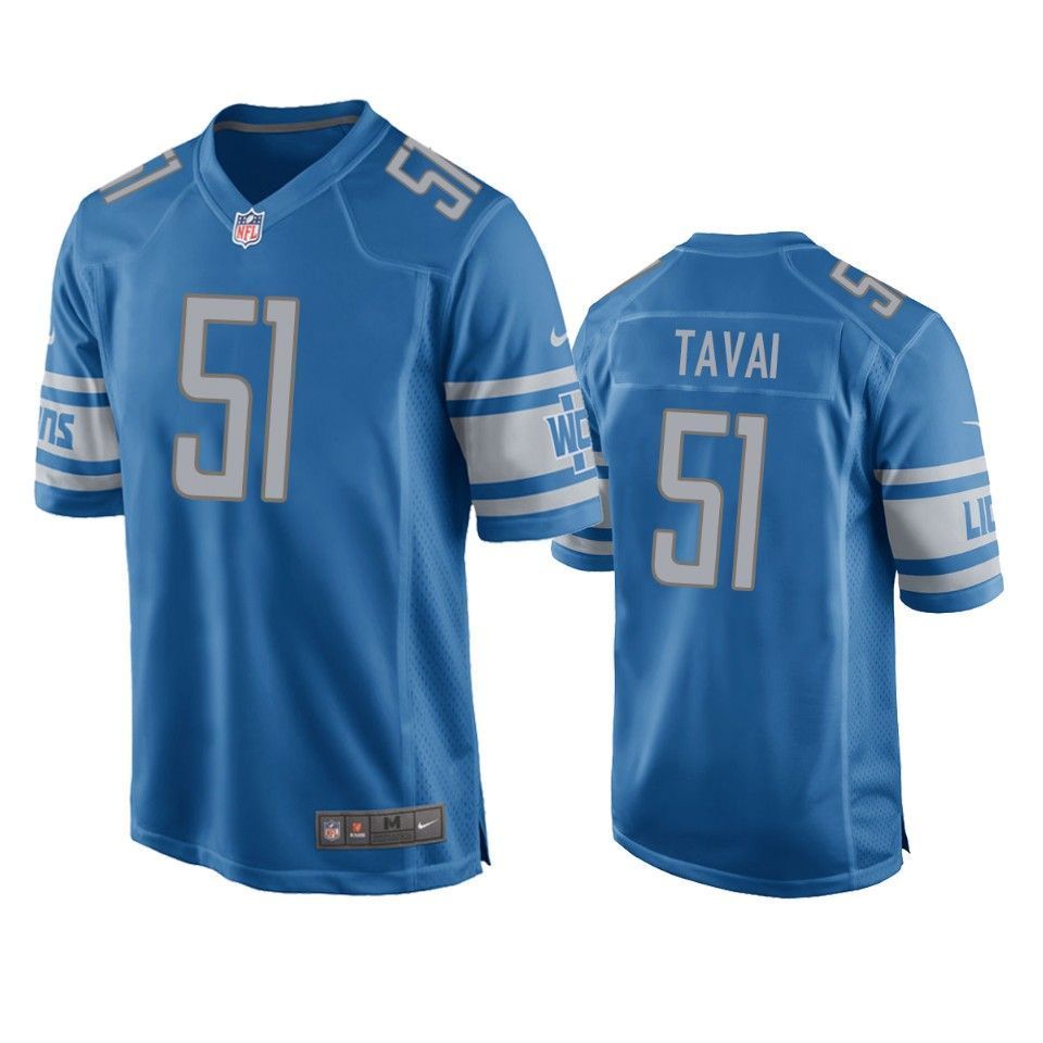 Detroit Lions Jahlani Tavai 2019 Nfl Draft Blue Game Jersey