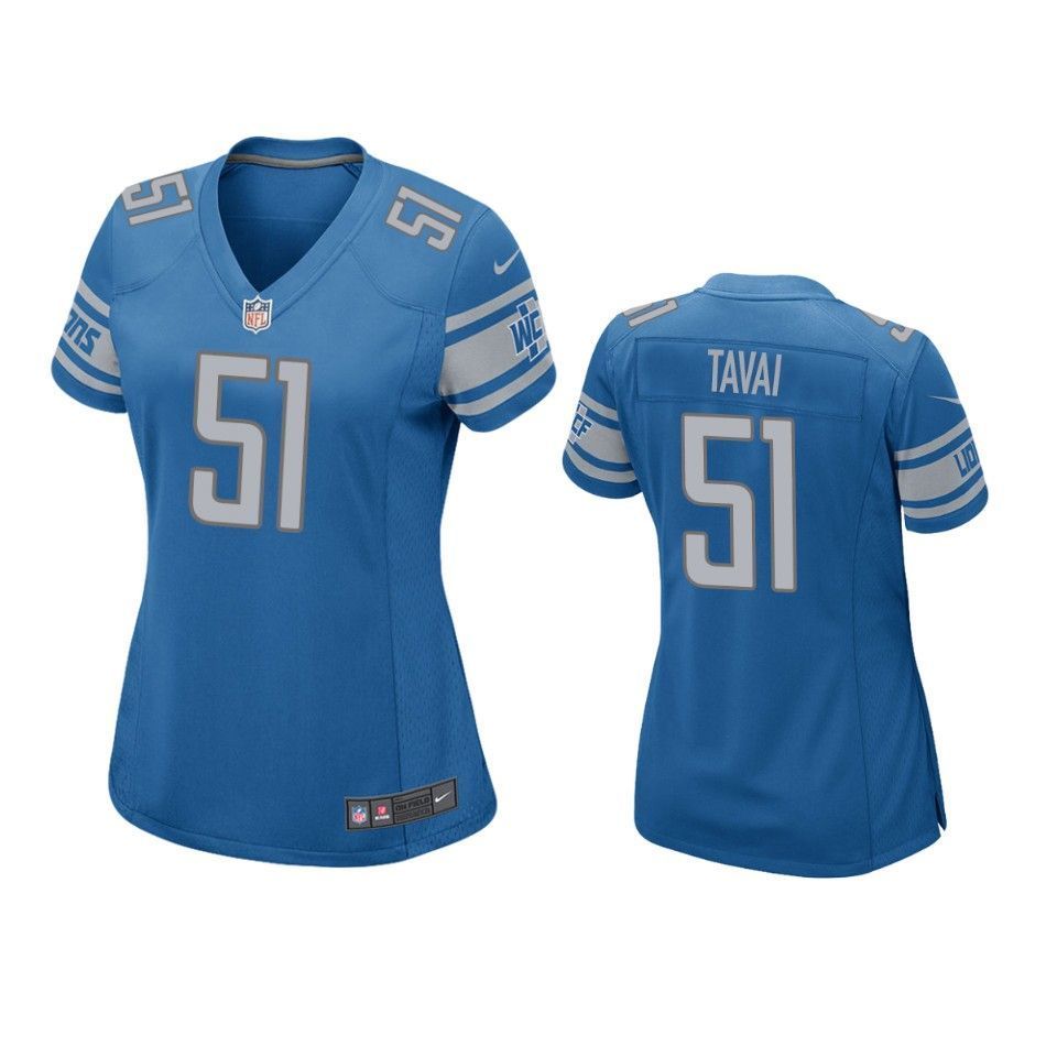 Detroit Lions Jahlani Tavai 2019 Nfl Draft Blue Game Womens Jersey