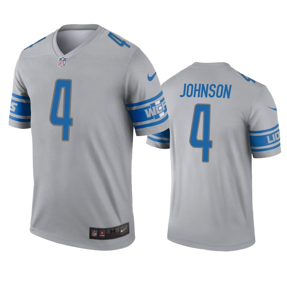 Detroit Lions Josh Johnson Gray Inverted Legend Jersey