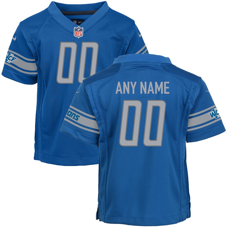 Detroit Lions Nike Preschool Team Color Custom Game Jersey Blue
